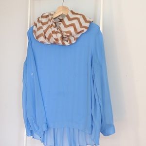 Blue Chiffon Blouse